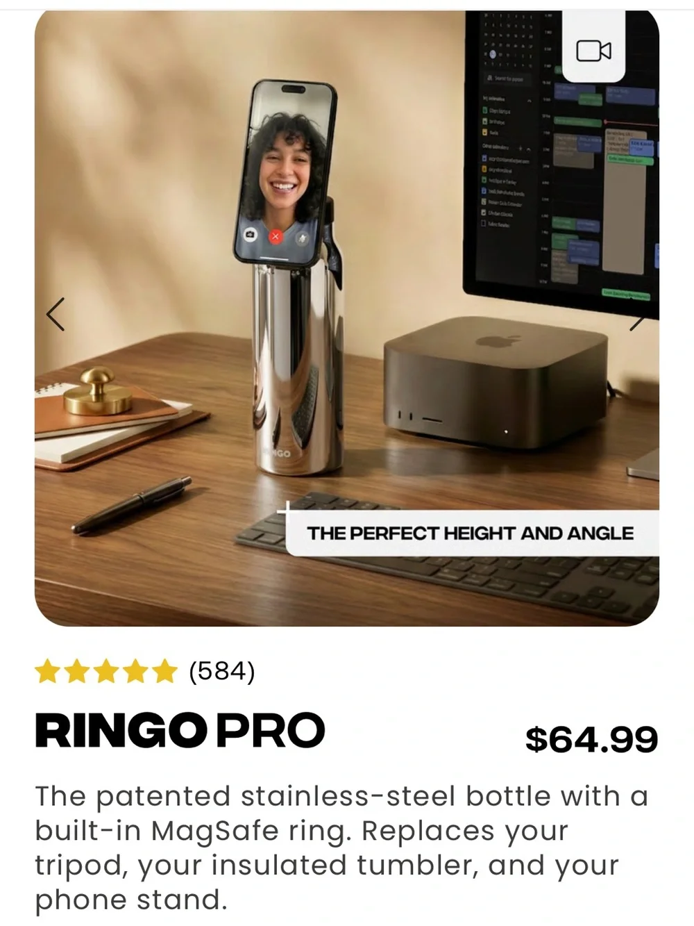 Ringo PRO Stainless Steel MagSafe Bottle - Silver
